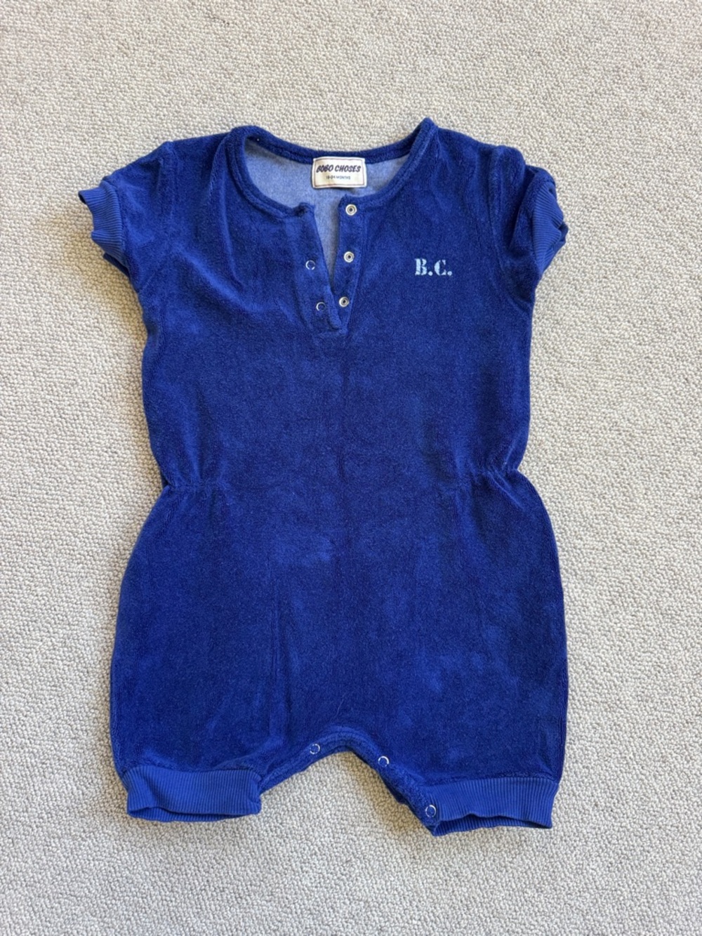 Bobo Choses Royal Blue Terry Romper